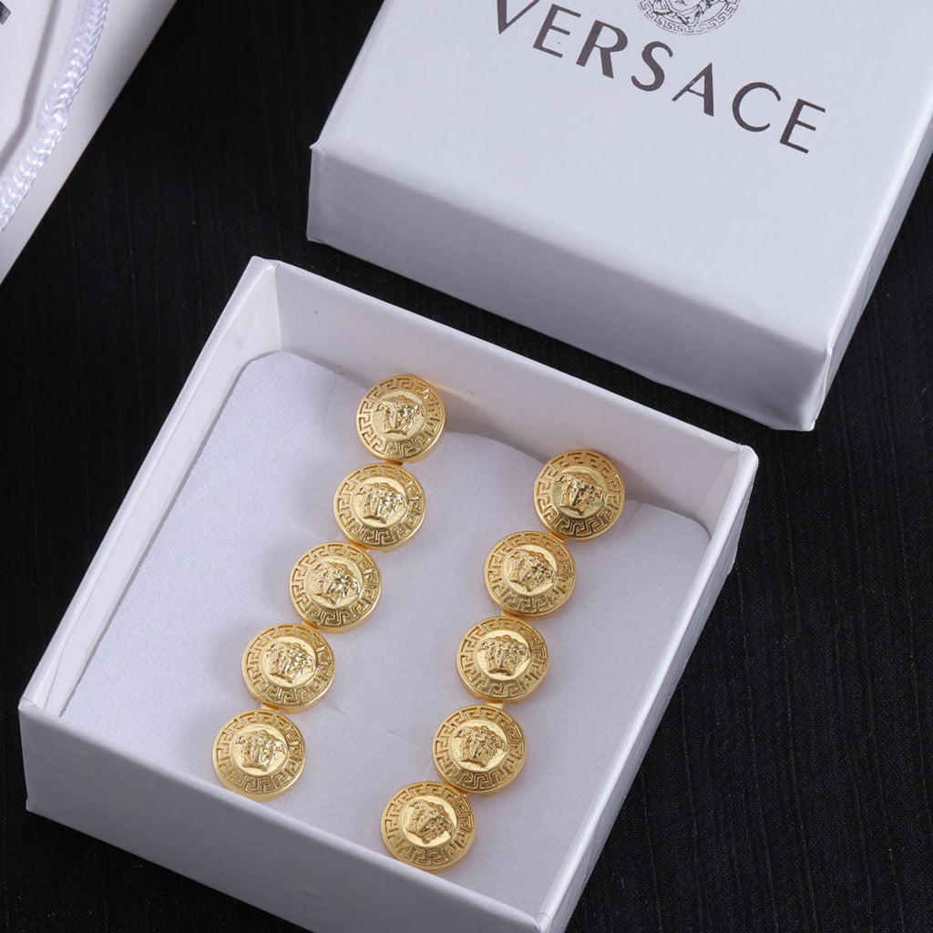 18K Versace Long Earrings