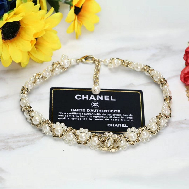 18K Chanel Pearl Braided Necklace