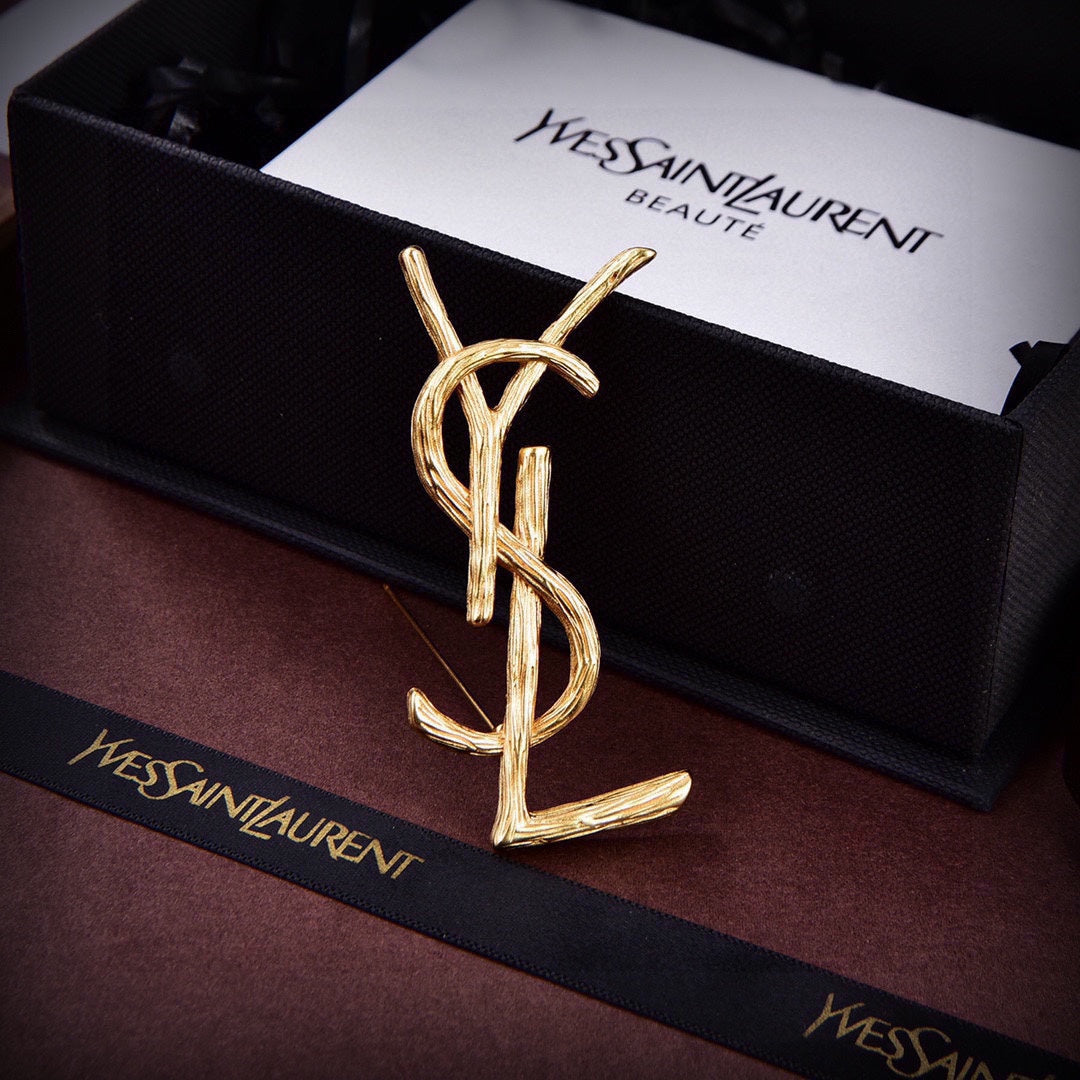 18K Saint Laurent YSL Vintage Brooch