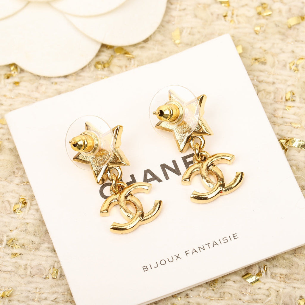 18K Chanel Star Crystals Earrings