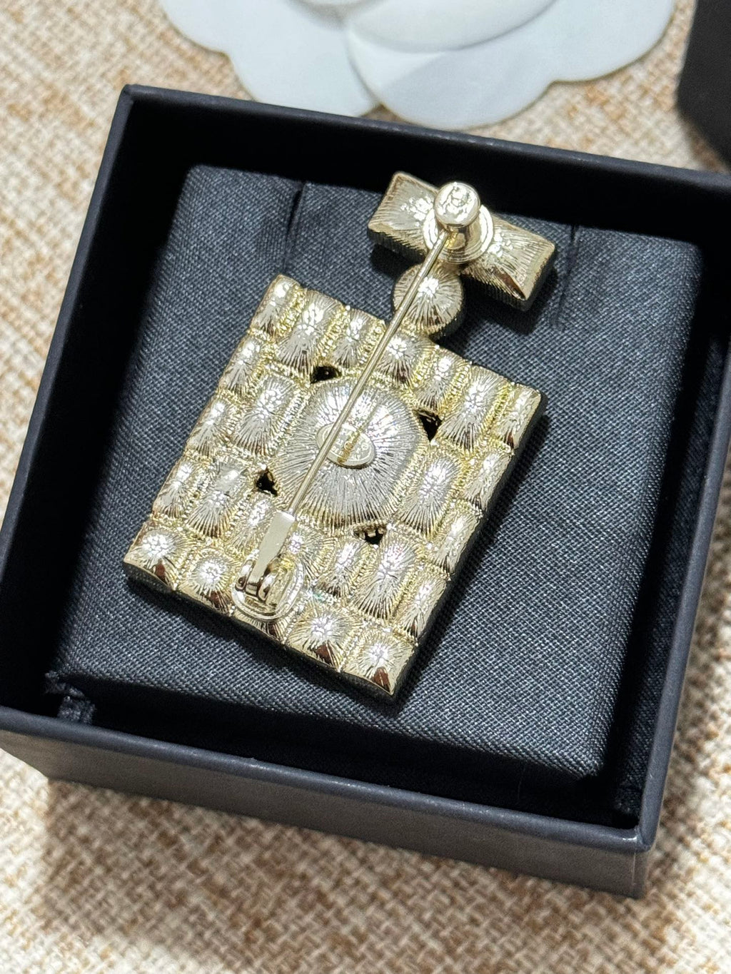 18K Chanel Perfume Bottle Crystals Brooch