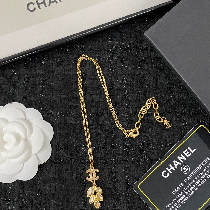 18K Chanel Flower Crystal Necklace