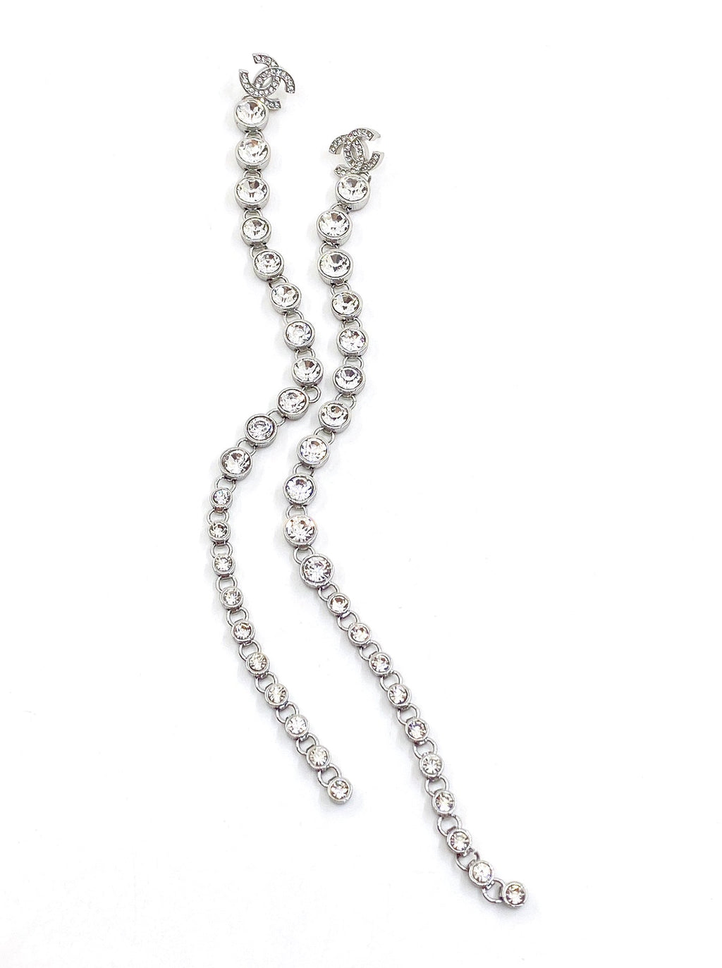 18K Chanel Long Crystals Earrings