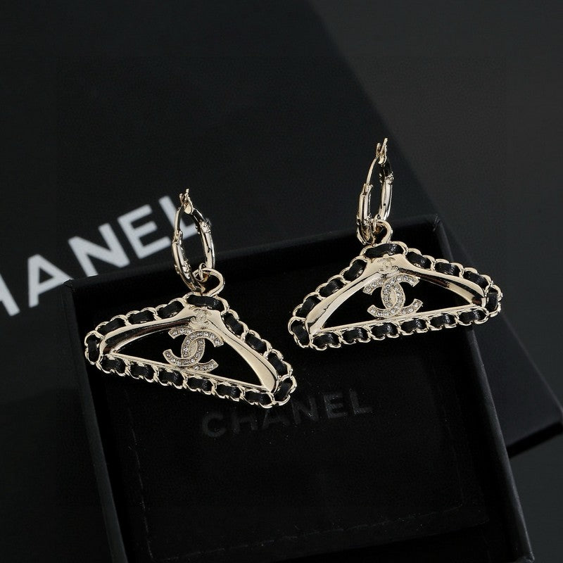 18K Chanel Coat Hanger Earrings