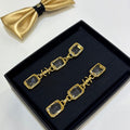 18K Chanel 26P Crystal Gold Earrings