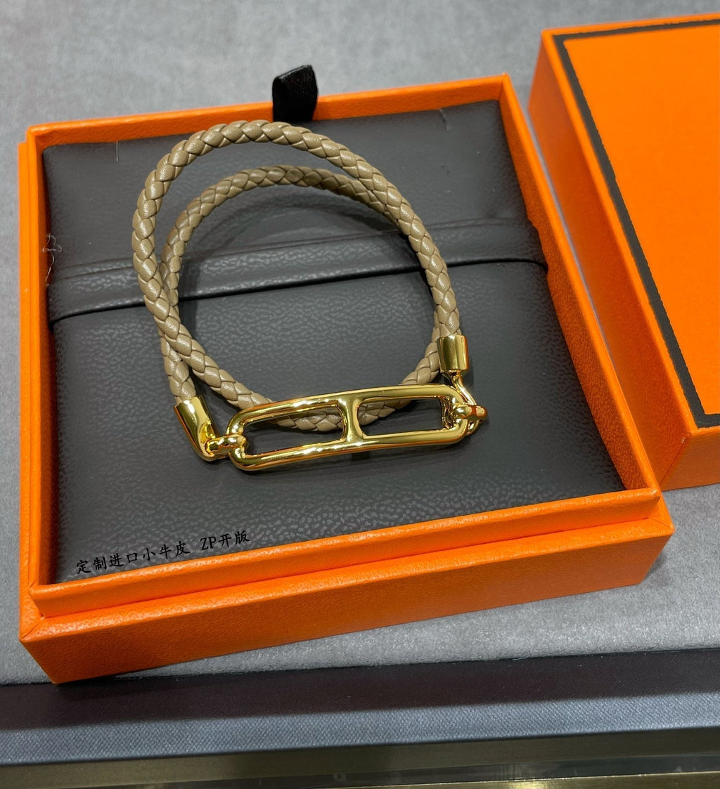 18K Roulis Double Tour Grey Hermès Bracelet