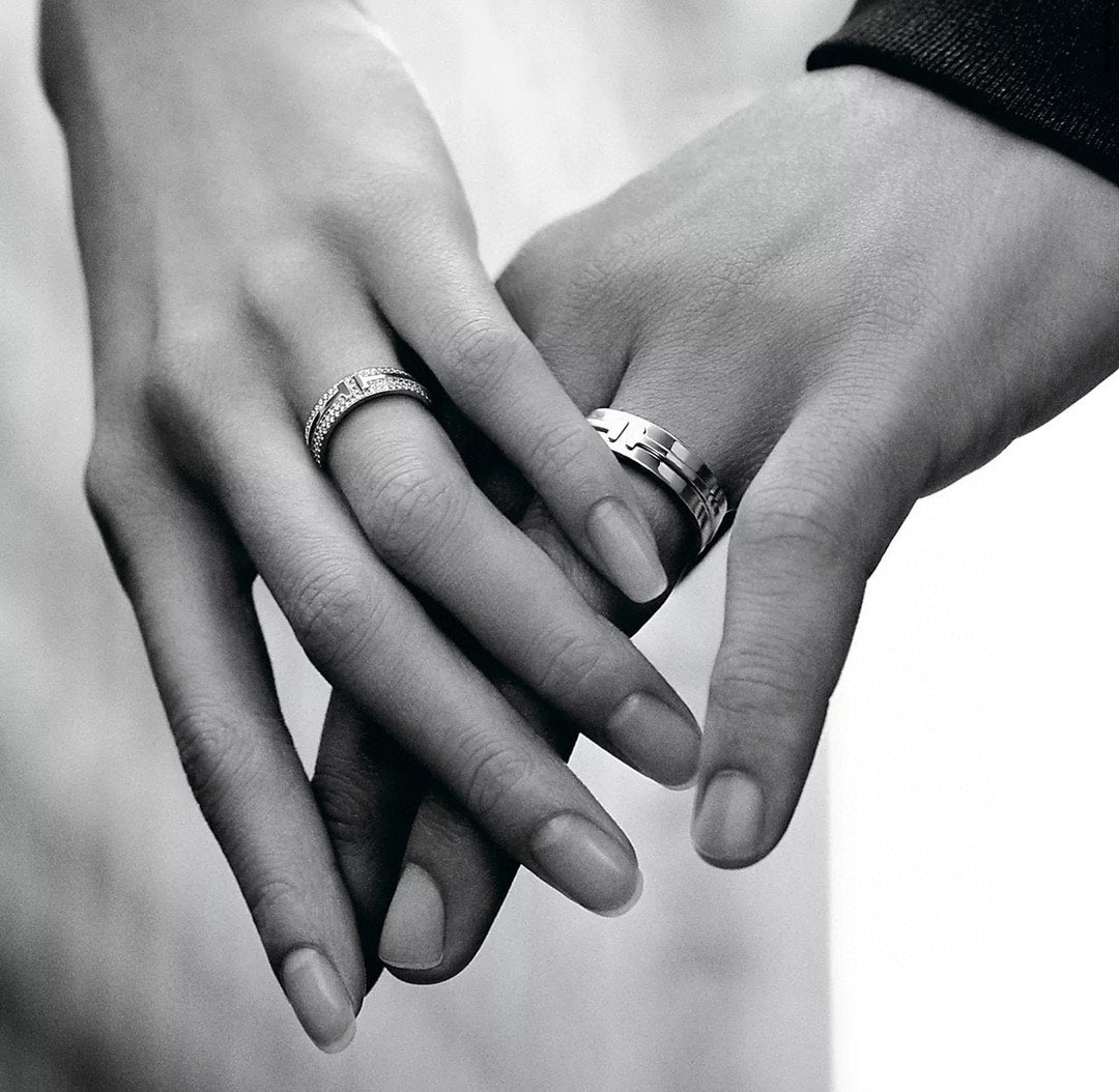 18K Tiffany & Co. Narrow Pave Diamond Ring