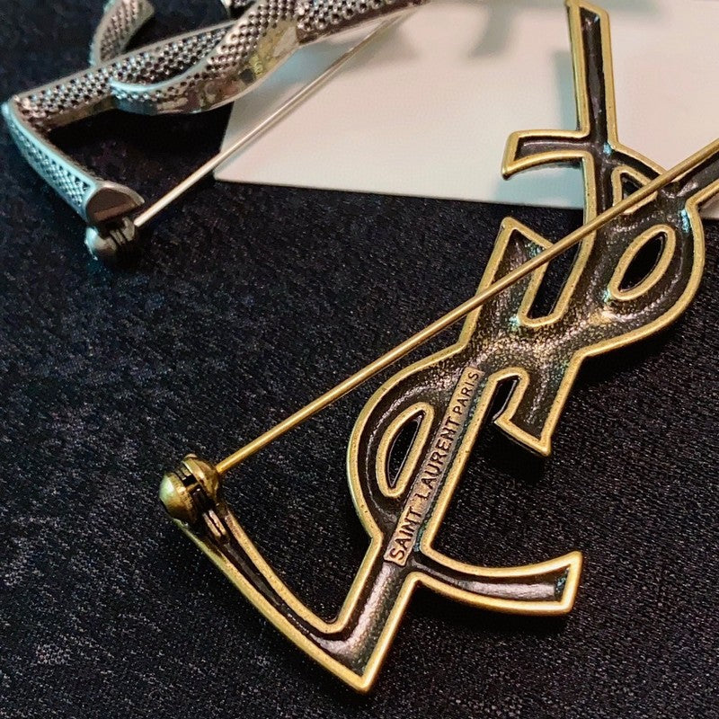 18K Saint Laurent YSL Three Color Brooch