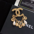 18K Chanel Pearl Pendant Brooch