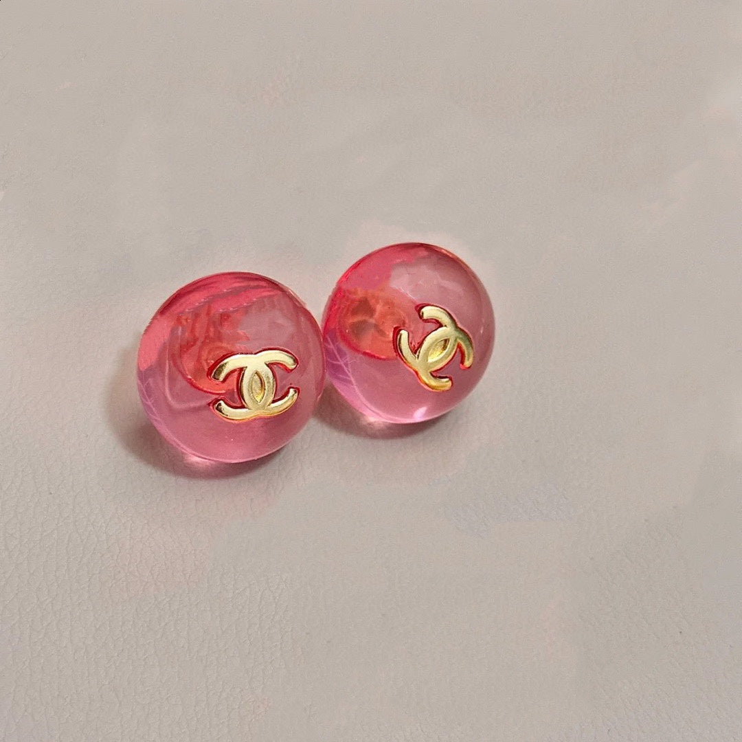 18K Chanel Pink Crystal Earrings