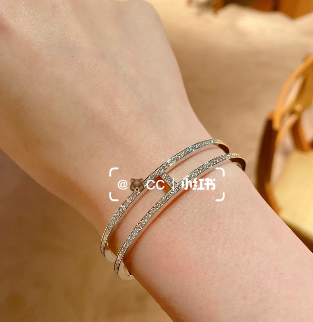 18K Ever Chain D¡¯ancre Cuff Diamond Hermès Bracelet