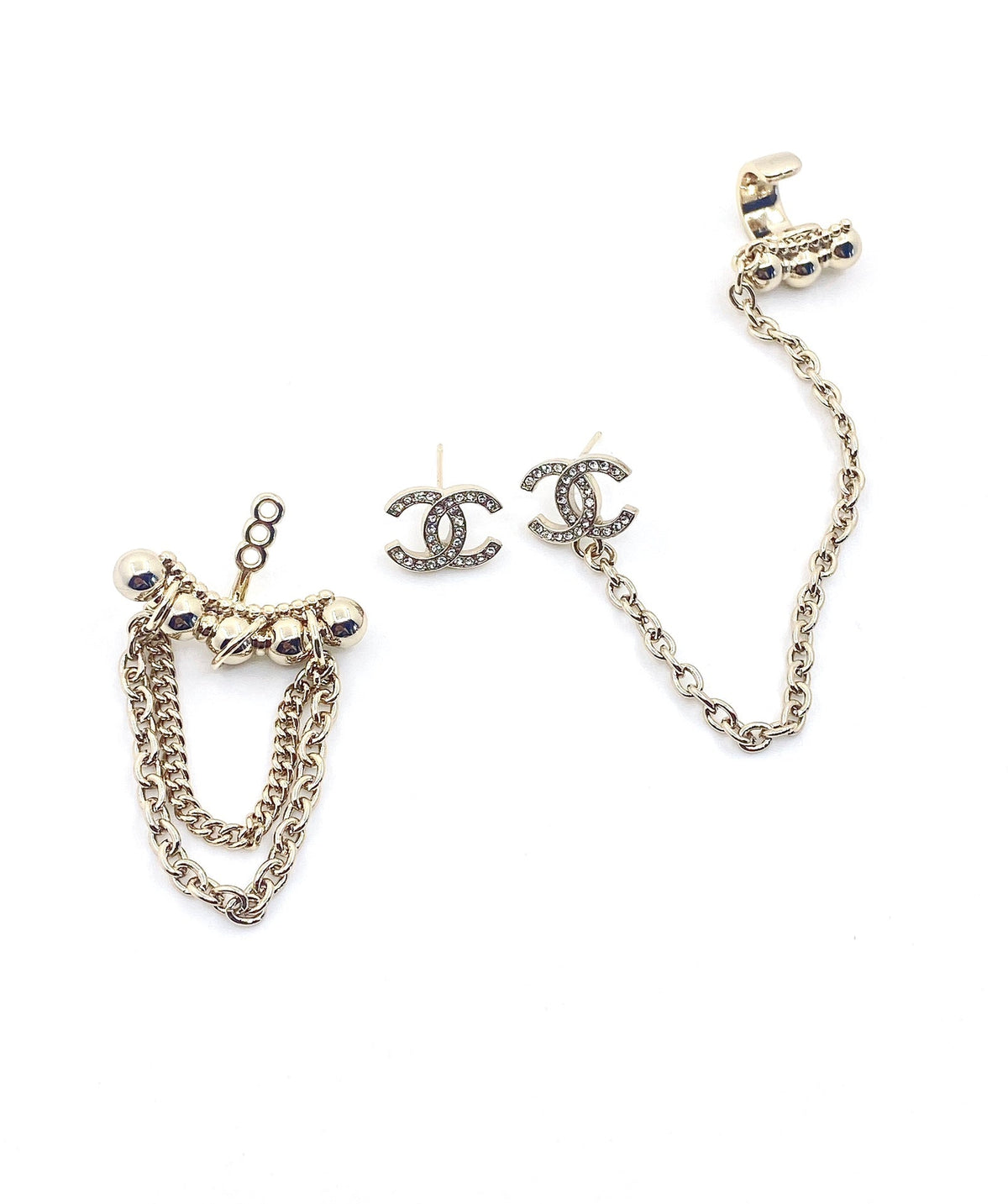 18K Chanel Chain Earrings
