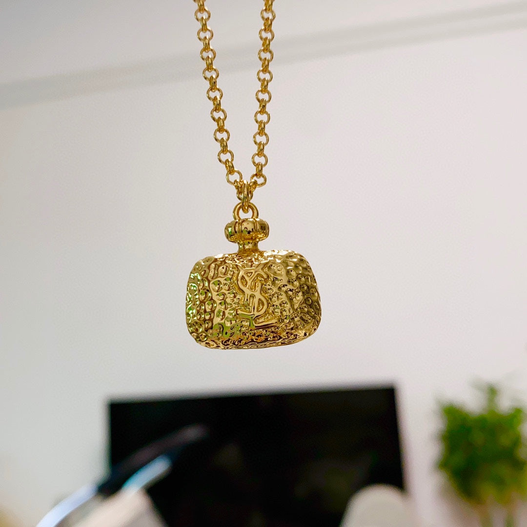 18K Saint Laurent YSL Bag Pendant Necklace
