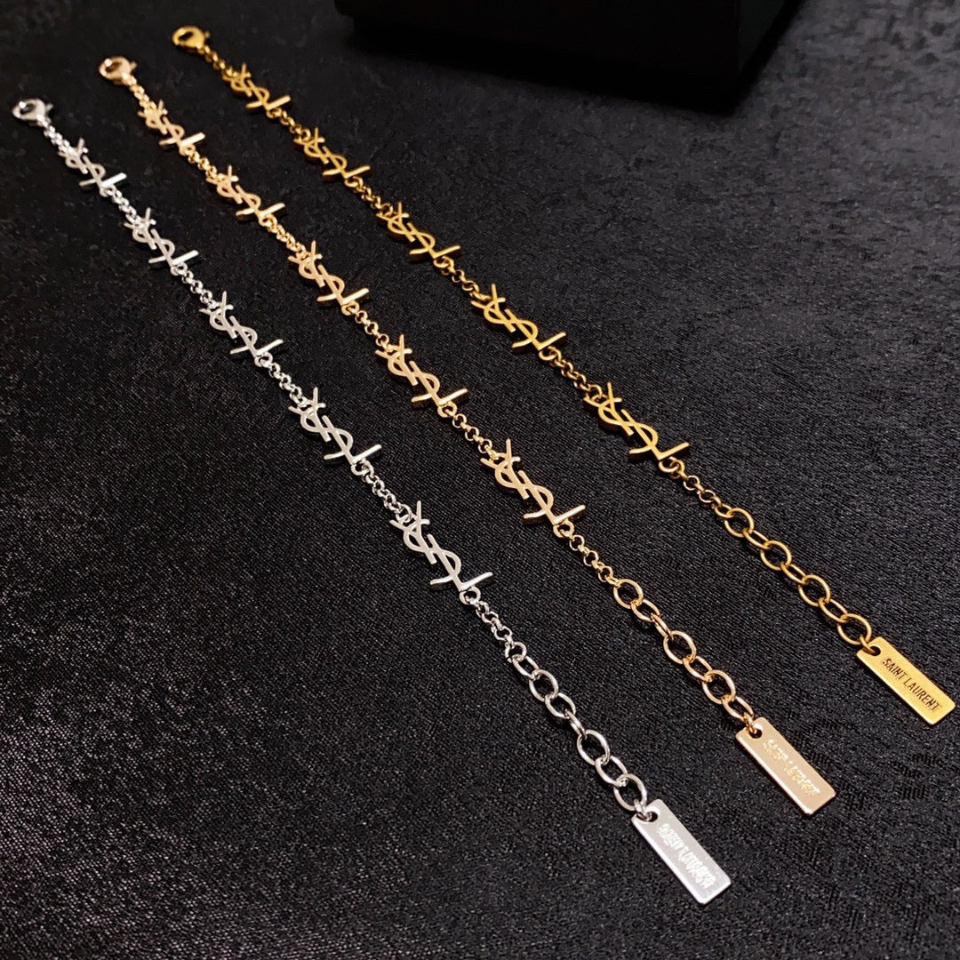 18K Saint Laurent YSL Mini Cassan Bracelet