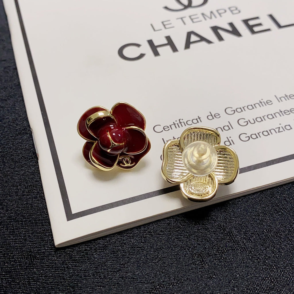 18K Chanel Camellia Earrings