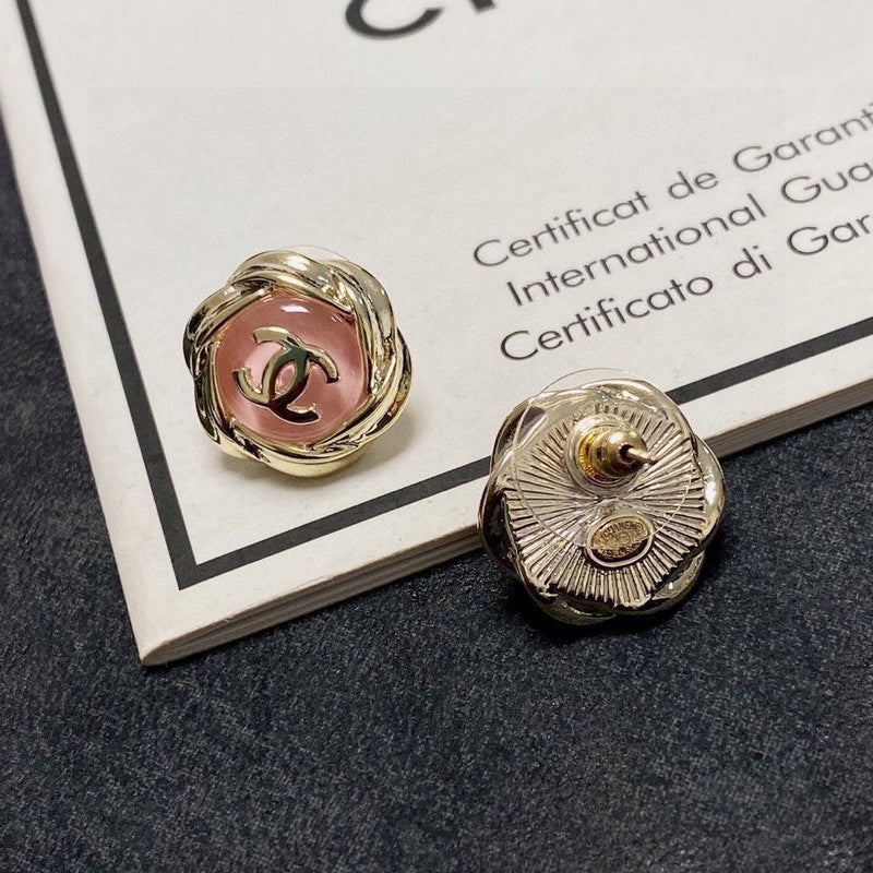 18K Chanel Pink Earrings