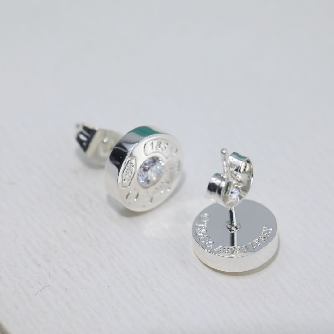 18K Tiffany & Co. 1837 Diamond Earrings