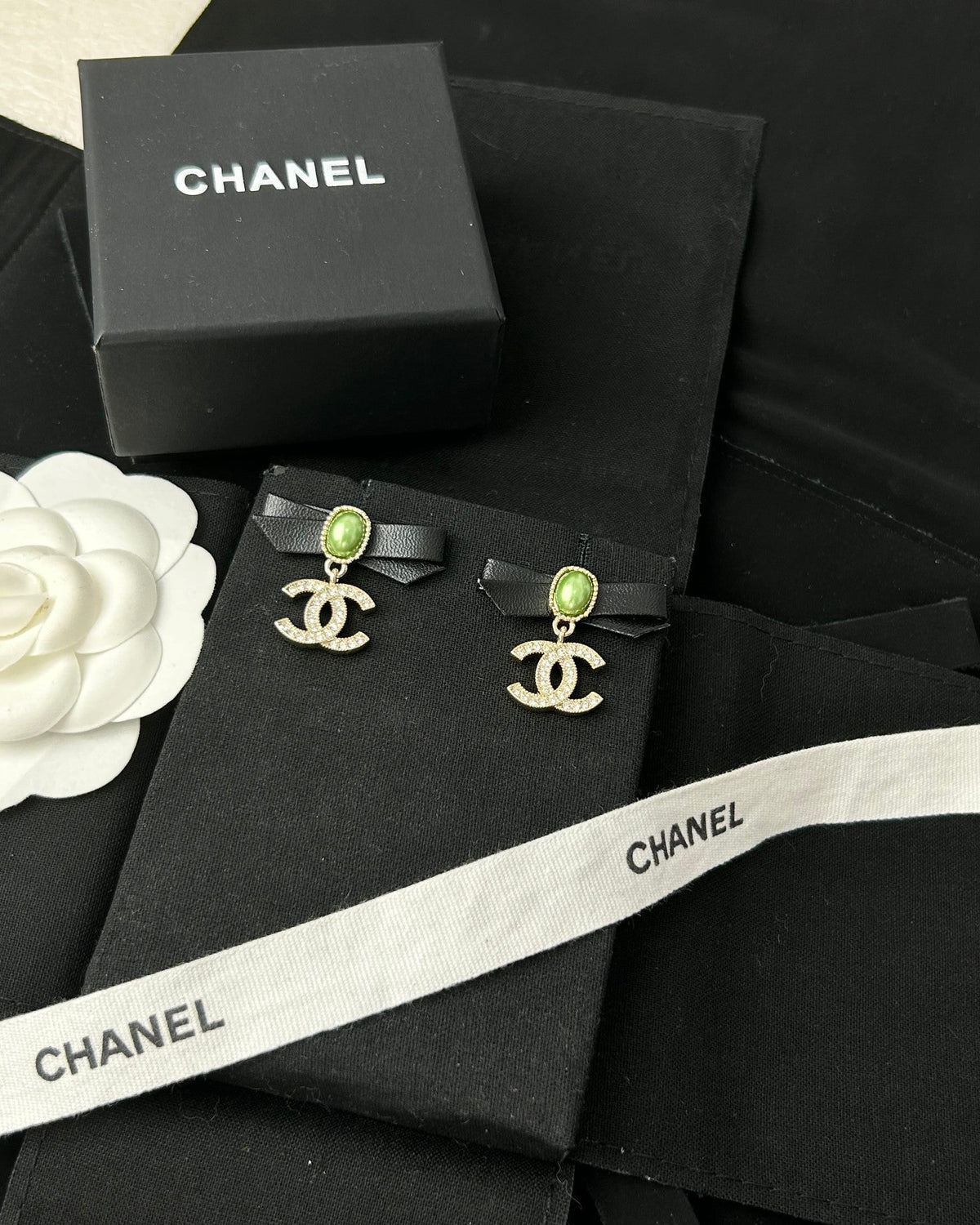 18K Chanel Bow Earrings
