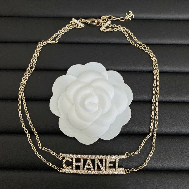 18K Chanel Letter Diamond Choker Necklace