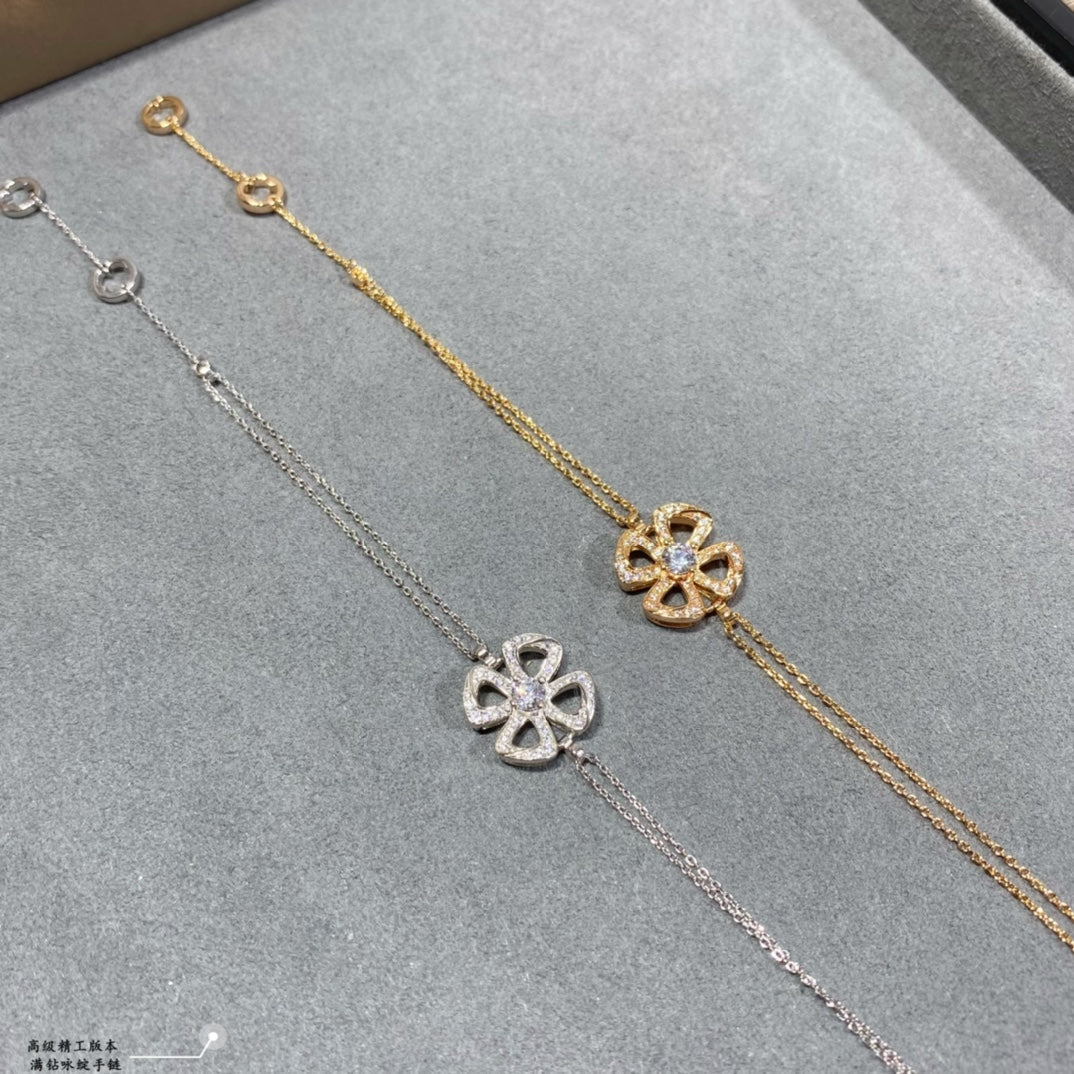 18K BVLGARI Fiorever Central Diamond Bracelet