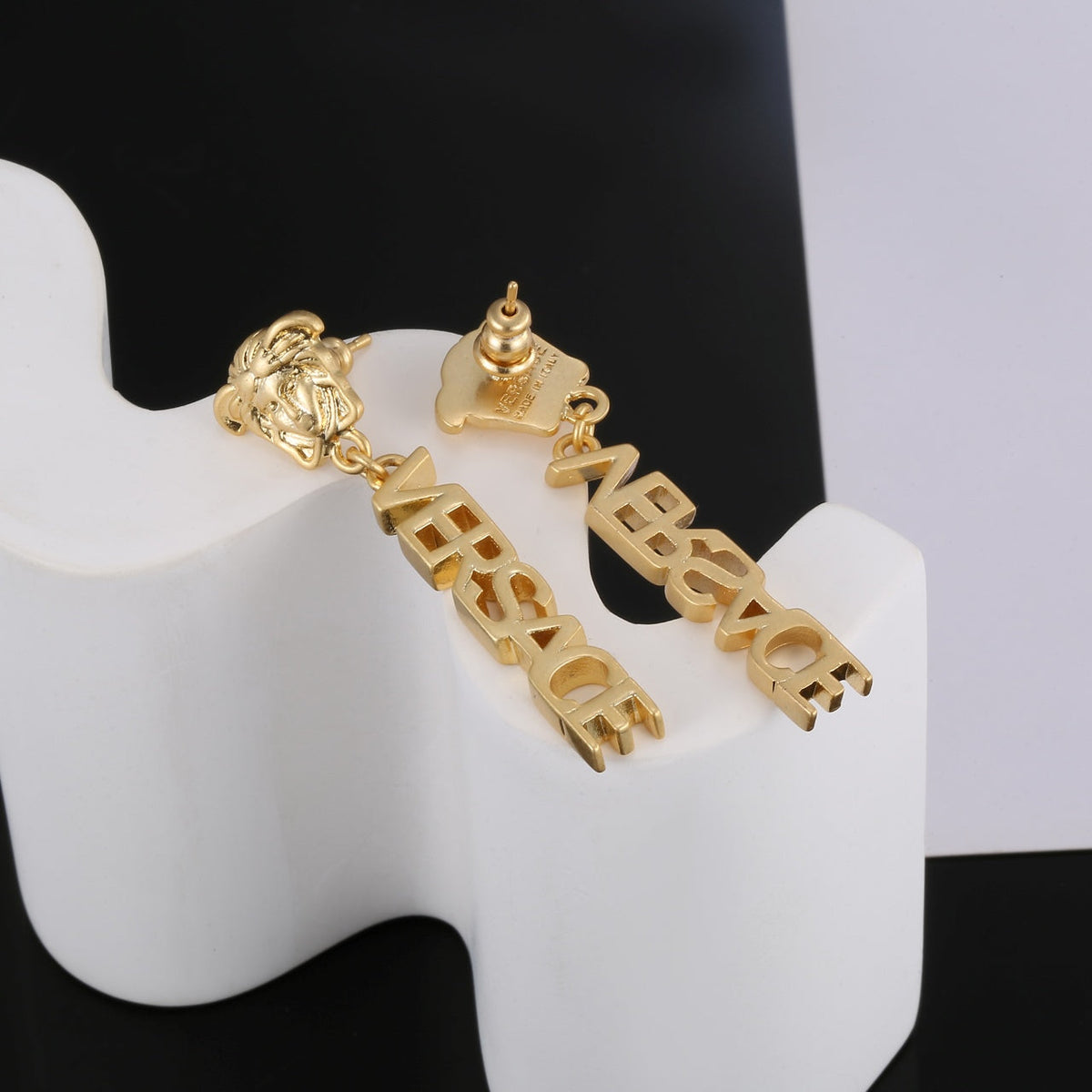 18K Versace Medusa Earrings