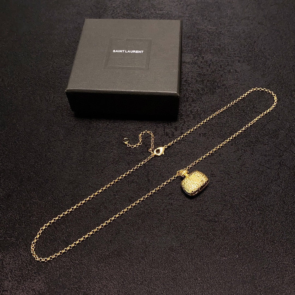 18K Saint Laurent YSL Bag Pendant Necklace