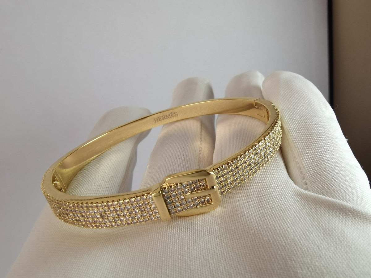 18K Kelly Diamond Vintage Hermès Bracelet