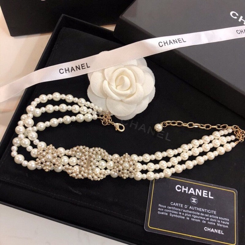 18K Chanel Pearl Choker Necklace