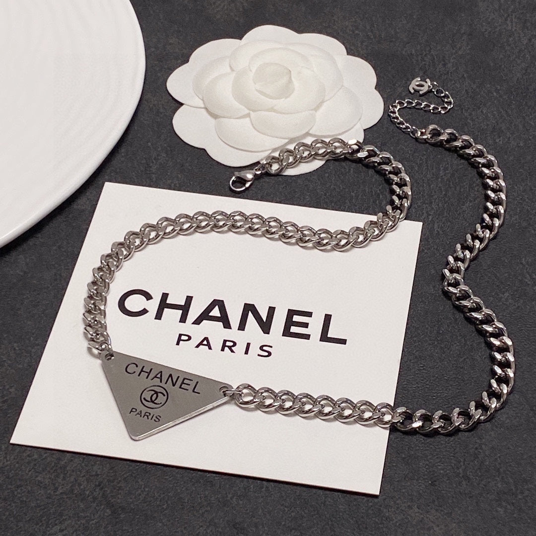 18K Chanel Triangle Necklace