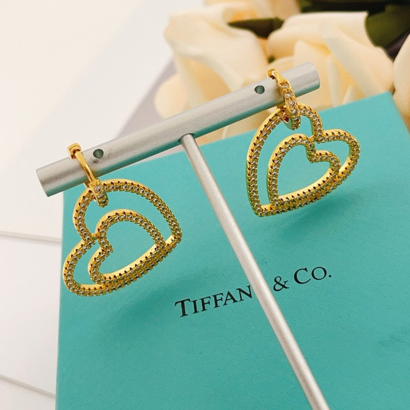 18K Tiffany & Co. Heart Diamond Earrings