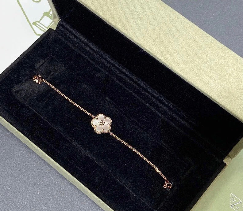 18K Van Cleef & Arpels Lucky Spring Plum Blossom Bracelet