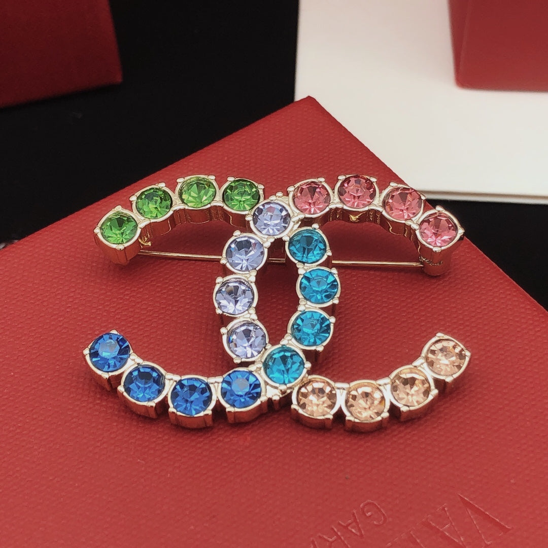 18K Chanel Color Crystals Brooch