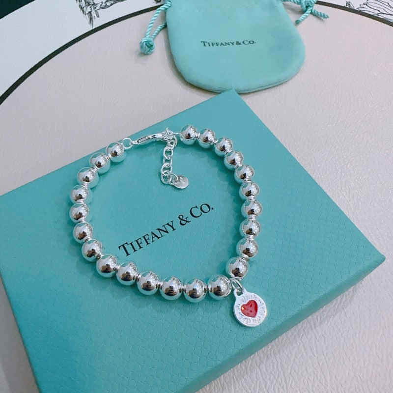 18K Return to Tiffany & Co. Red Heart Bead Bracelet