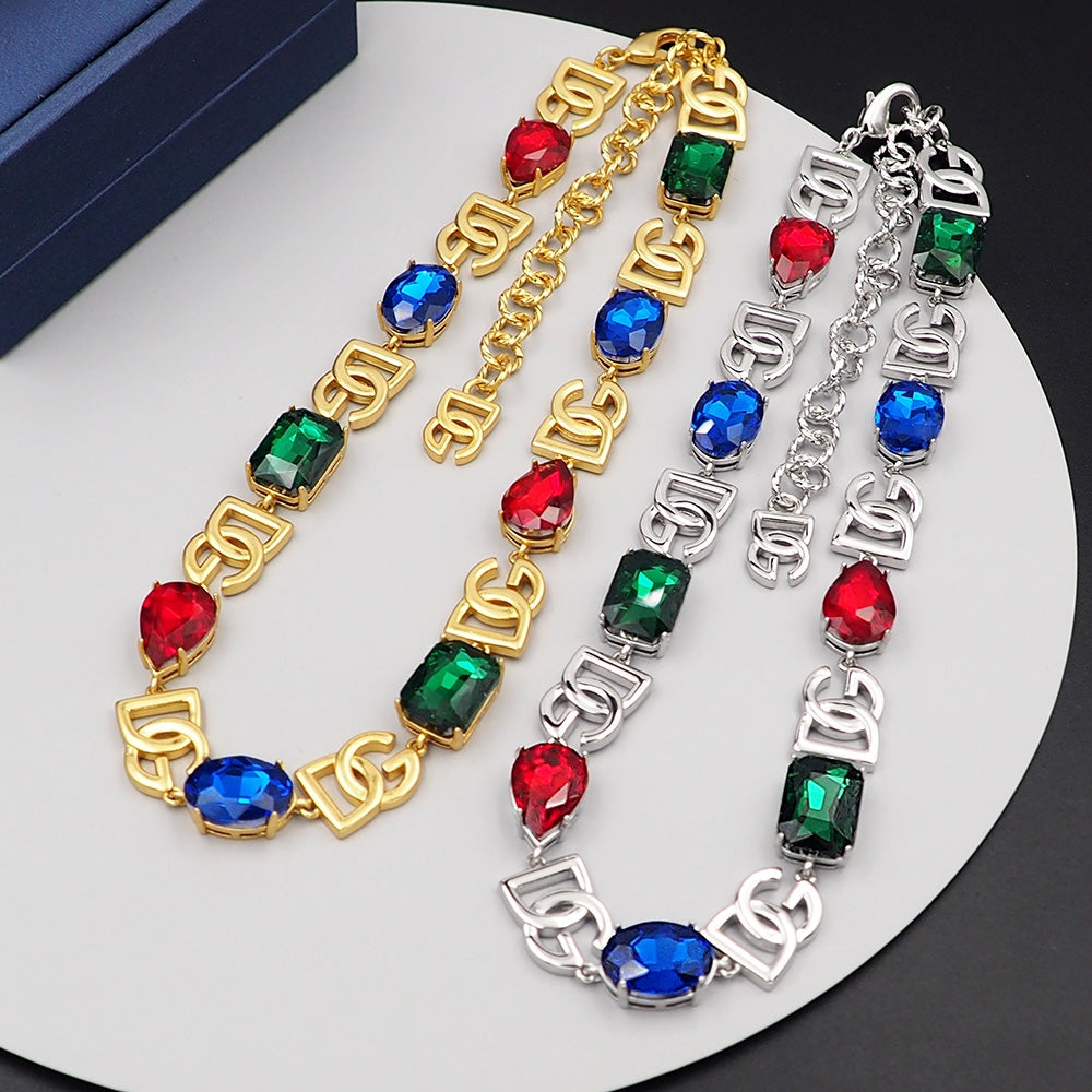 18K Dolce & Gabbana DG Crystals Choker Necklace