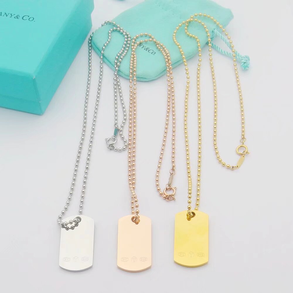 18K Tiffany & Co. 1837 Makers I.D. Tag Pendant Necklace