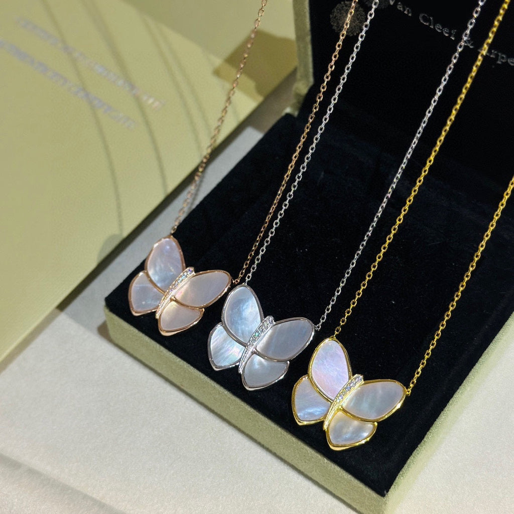 18K Van Cleef & Arpels Butterfly Pearl Necklace