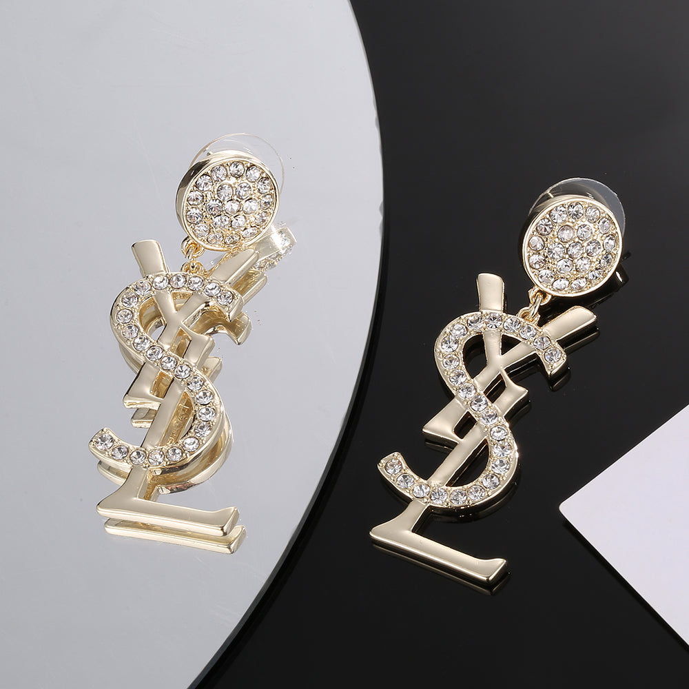 18K Saint Laurent YSL Diamonds Earrings