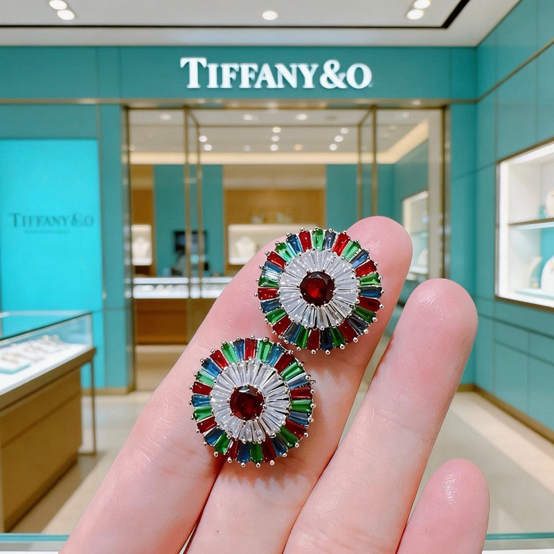 18K Tiffany & Co. Color Crystal Earrings