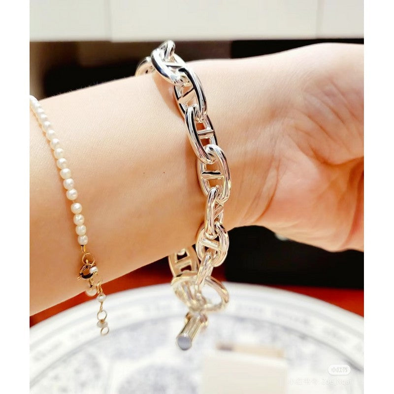 18K Hermès Cha?ne D'ancre Encha?n¨¦e Bracelet