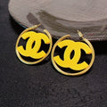 18K Chanel Color Logo Earrings