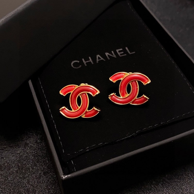 18K Chanel Red Earrings