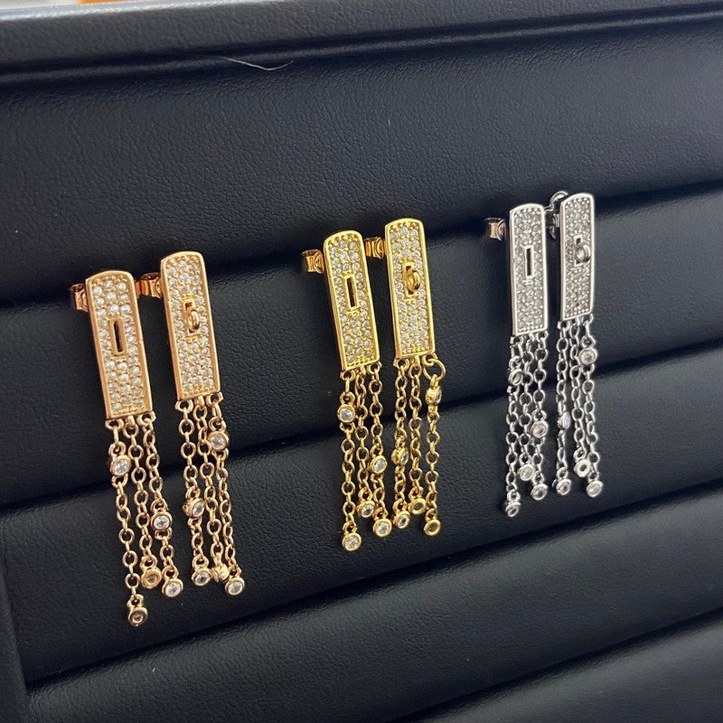 18K Hermès Kelly Gavroche Full Diamond Earrings