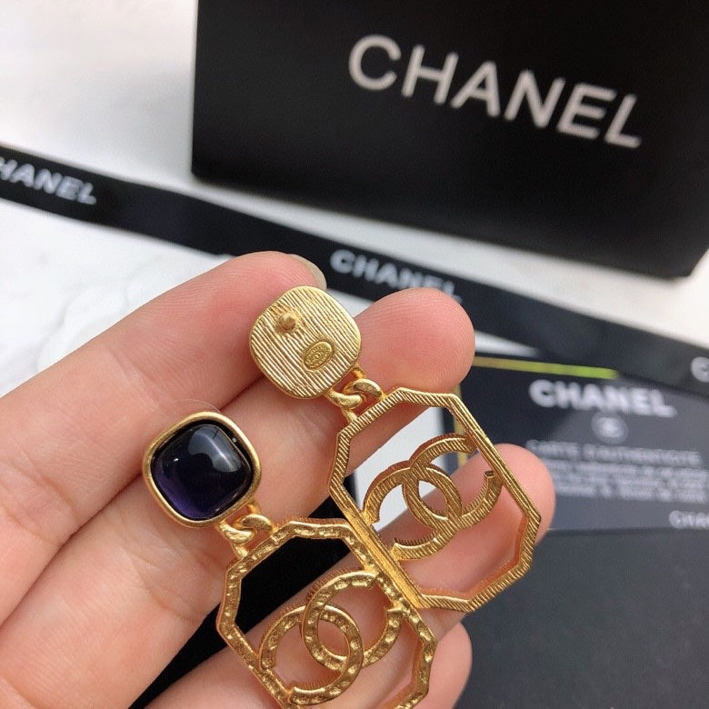 18K Chanel Perfume Bottle Earrings