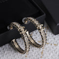 18K Chanel Leather Chain Earrings