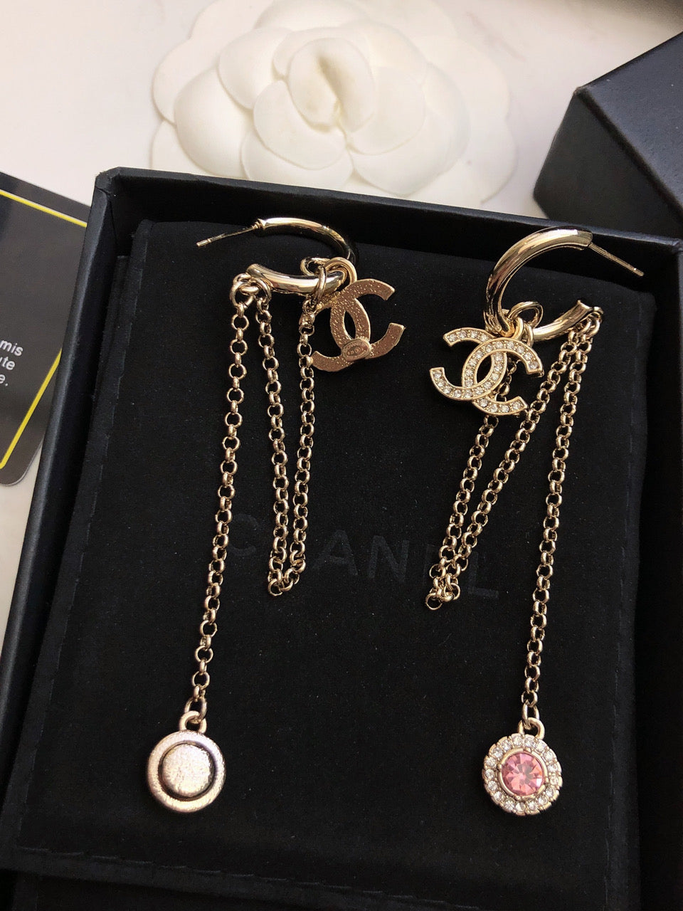 18K Chanel Tassel Crystals Earrings