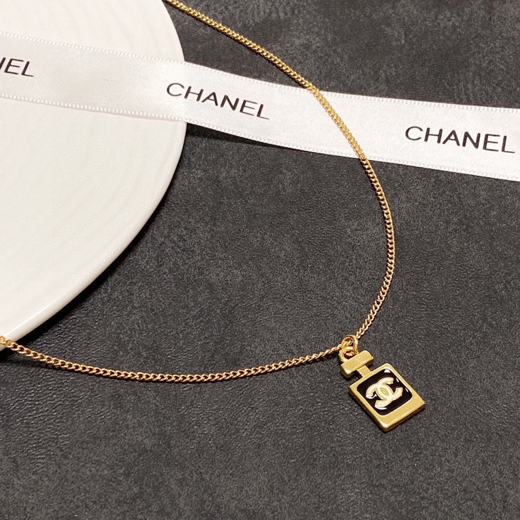 18K Chanel Perfume Bottle Necklace