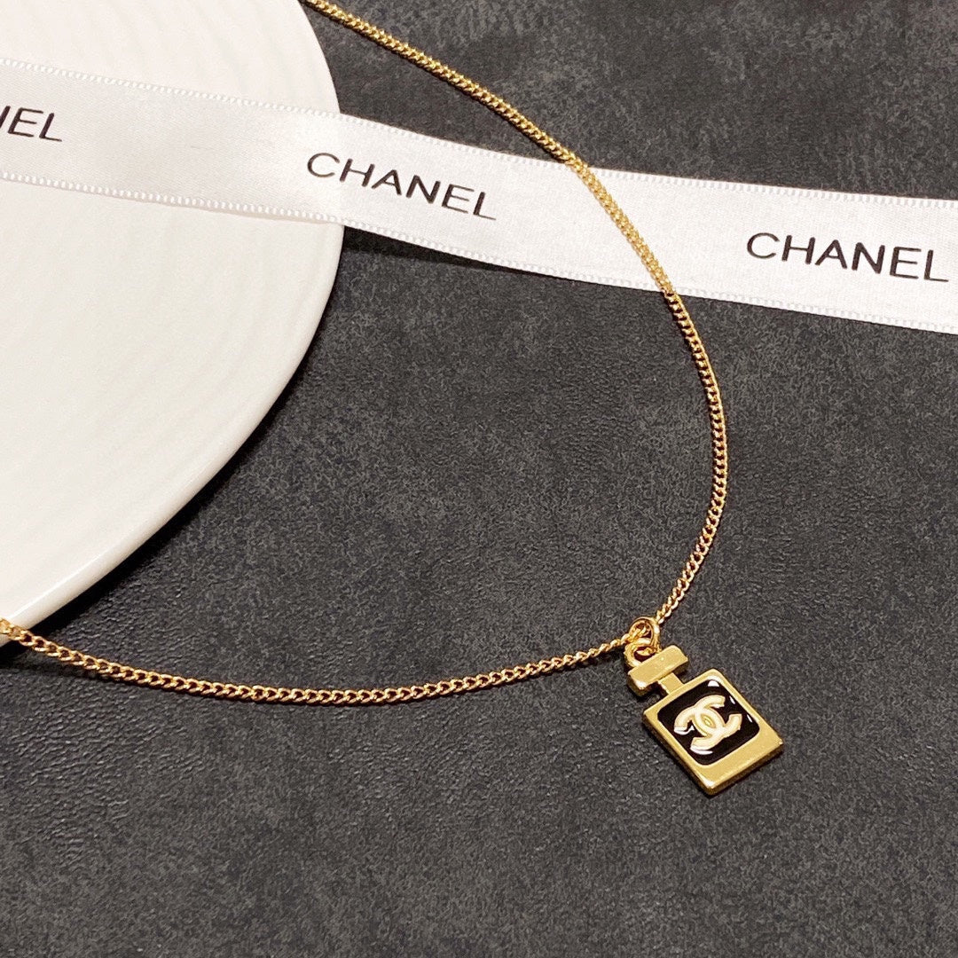 18K Chanel Perfume Bottle Necklace