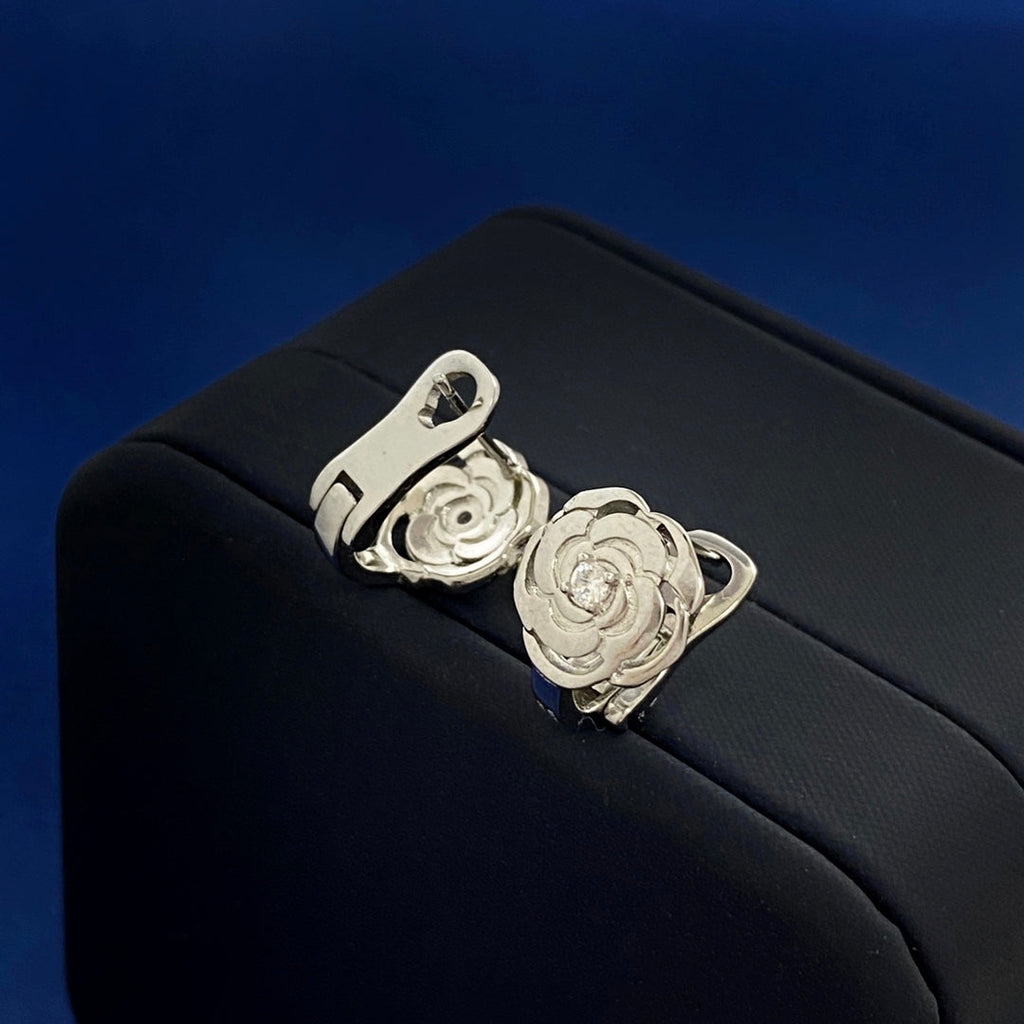 18K Chanel Camellia Earrings