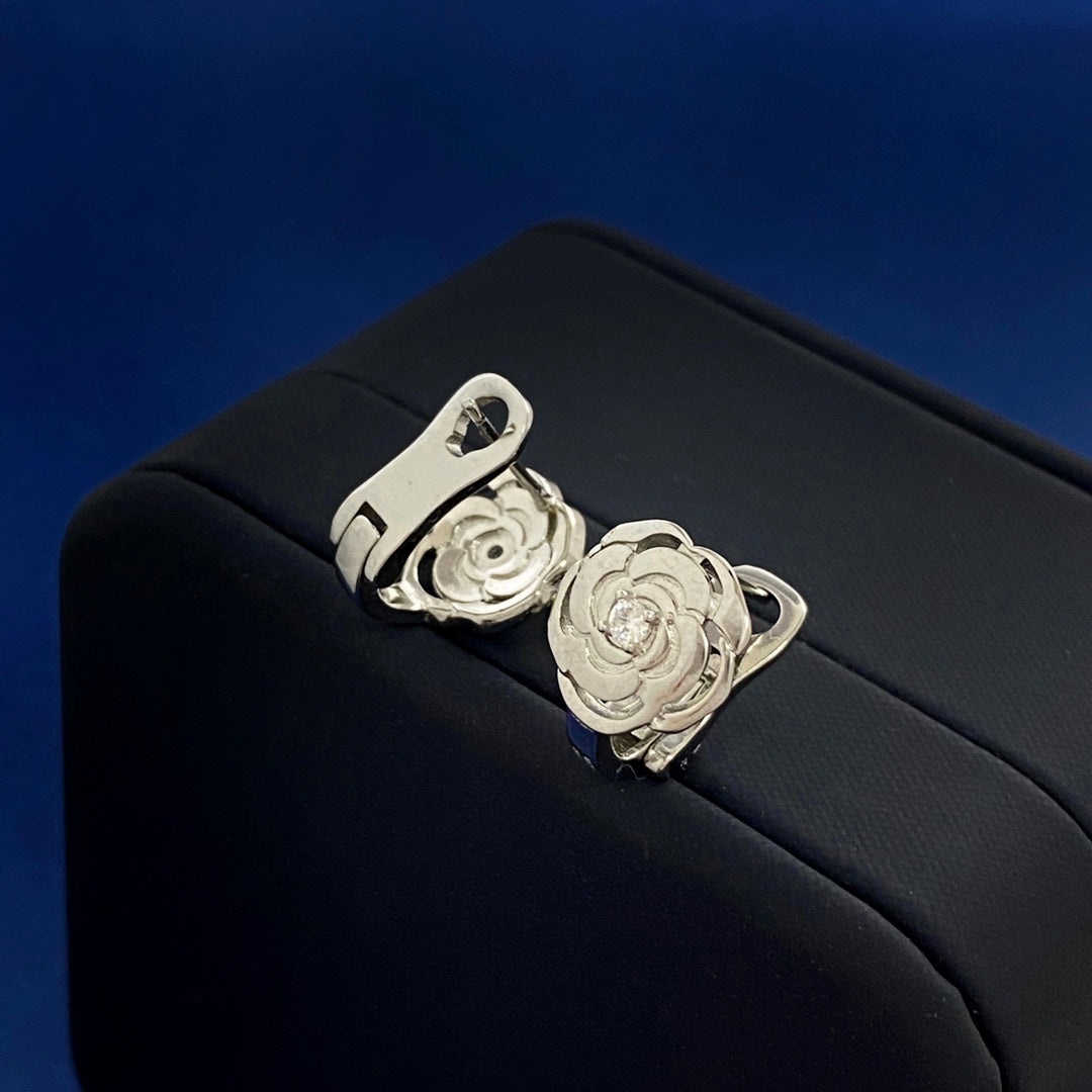 18K Chanel Camellia Earrings