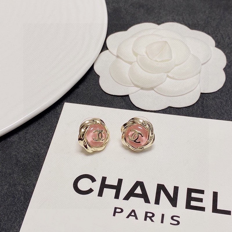 18K Chanel Pink Earrings